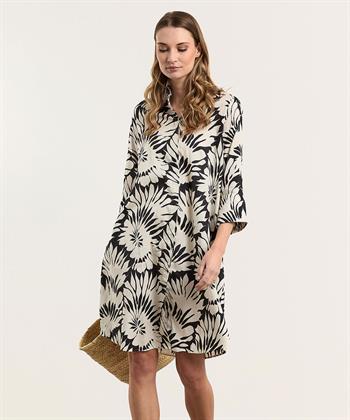 0039 Italy blousejurk bladprint