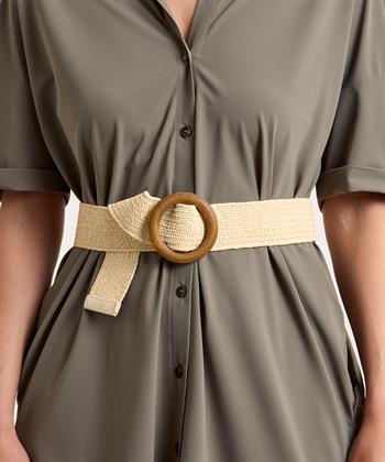 BeOne elastische riem houten gesp