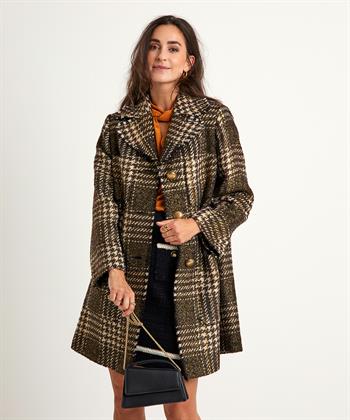 Luisa Cerano wolmix mantel ruit lurex